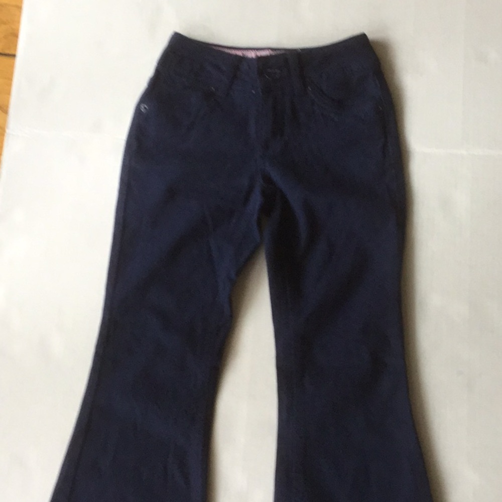 🎏 Justice Girls 5 pocket Navy wide leg pants FREE